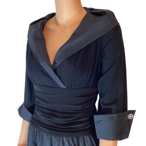 NWT Eliza J Tulle Crepe Holiday Party Midi Dress 14